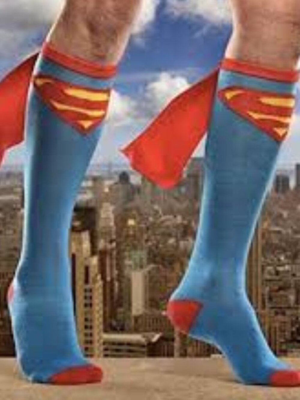 Superman Knee High Socks with Capes